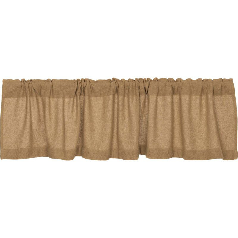 72" W x 16" L Natural Roxane Solid Color Cotton Tailored Window Valance, (Set of 2)