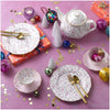 Royal Albert Rose Confetti 3 Piece Bone China Teacup & Saucer Set (Set of 6)