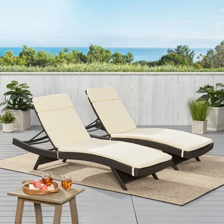 Roylee Ebern Designs 2 - Piece Outdoor Seat/Back Cushion 27.5'' W x 80'' D
