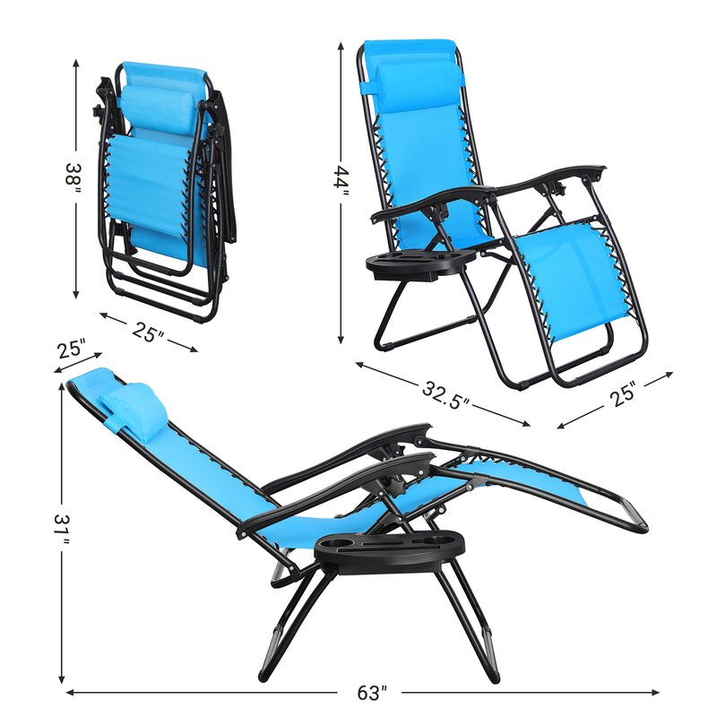 Blue Rozzer Long Reclining Chaise Lounge Set (Set of 2) CYB181