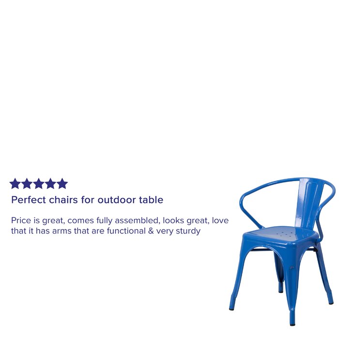 Blue Rucker Stacking Patio Dining Armhair, Set of 2