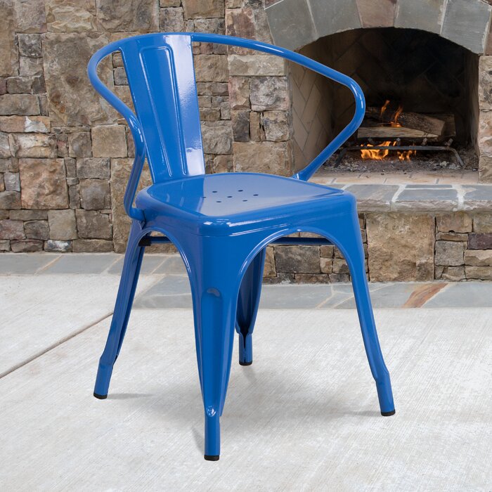 Blue Rucker Stacking Patio Dining Armhair, Set of 2