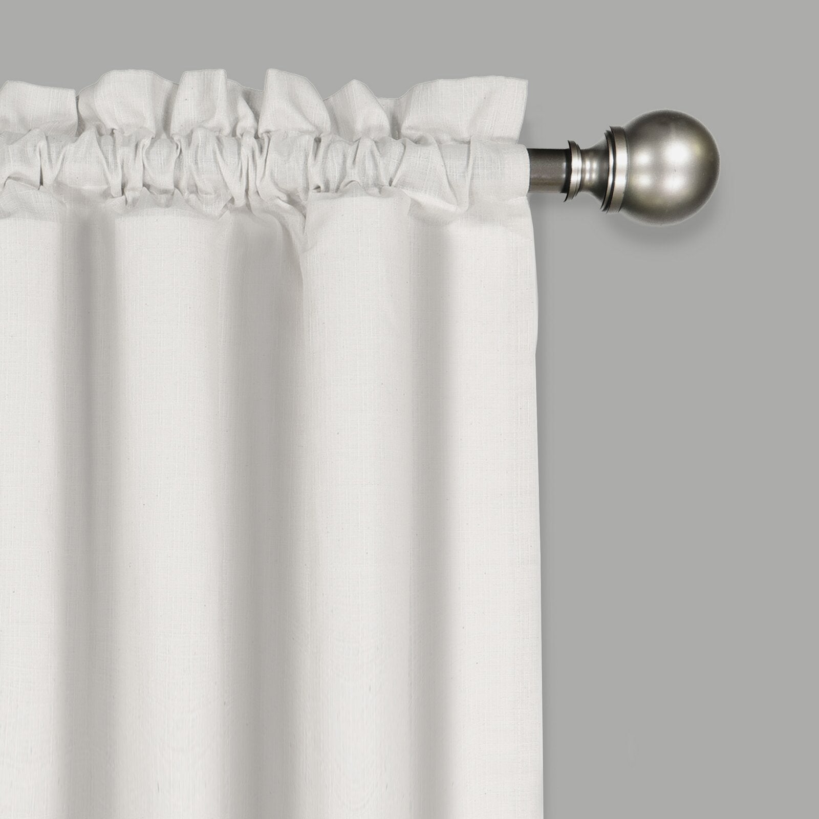 White Rufina Window Pleated 26" Cafe Curtain (Set of 2) SC772