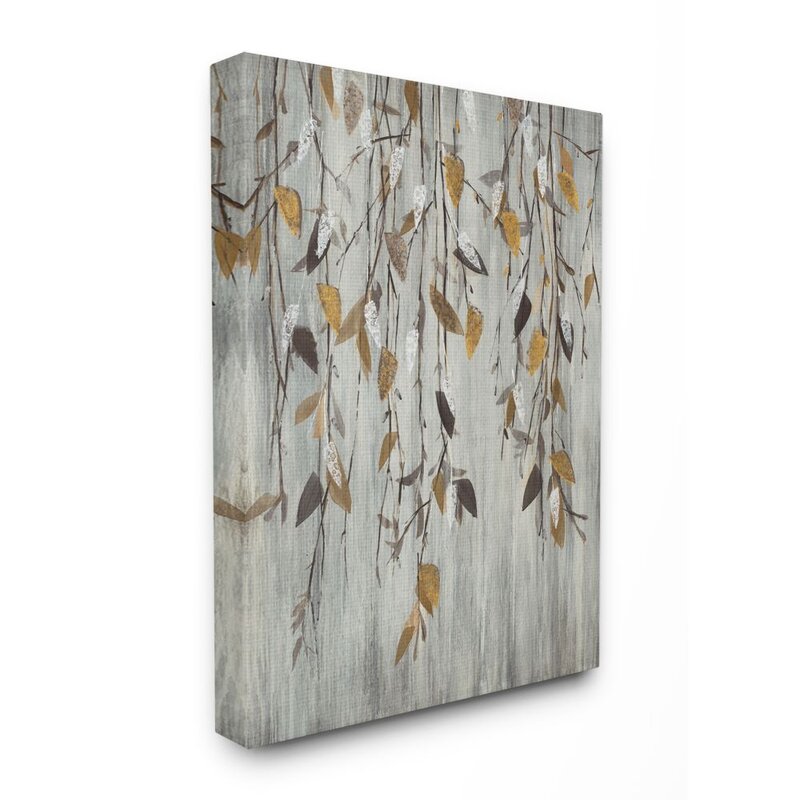 48" H x 36" W x 1.5" D Rustic Forest Vine Landscape Brown Gray Country Painting by Liz Jardine - Graphic Art  dr464