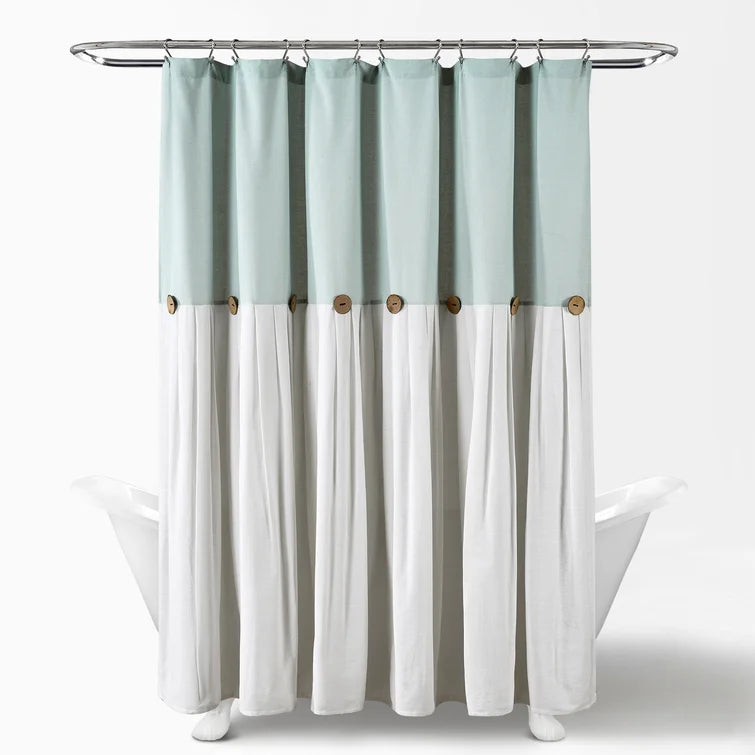 72" W x 72" L Blue/White Ruya Single Shower Curtain