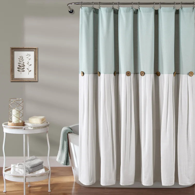 72" W x 72" L Blue/White Ruya Single Shower Curtain