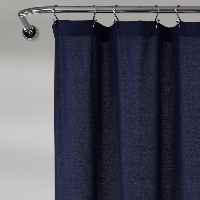 72" W x 72" L Navy/White Ruya Single Shower Curtain