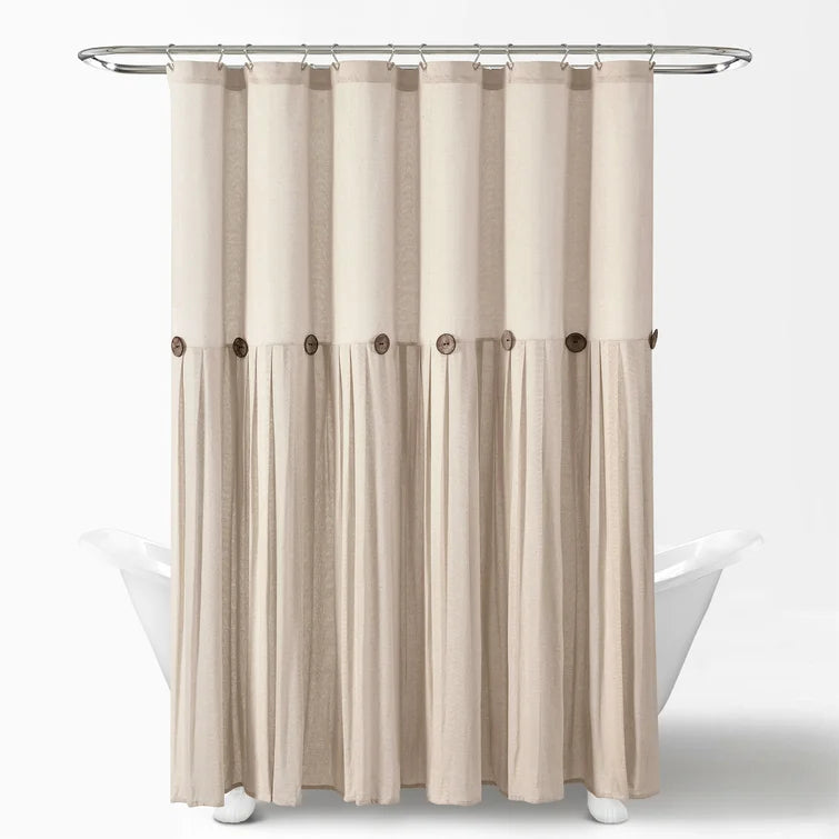 72" W x 72" L Dark Linen Ruya Single Shower Curtain