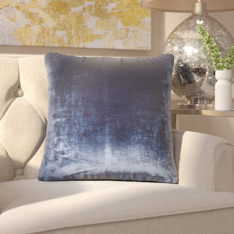 Blue Ryann Solid Cotton Throw Pillow (Set of 2) ss487