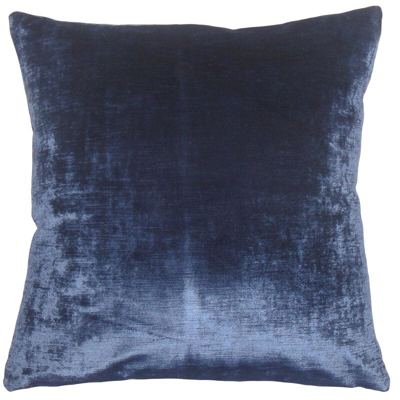 Blue Ryann Solid Cotton Throw Pillow (Set of 2) ss487