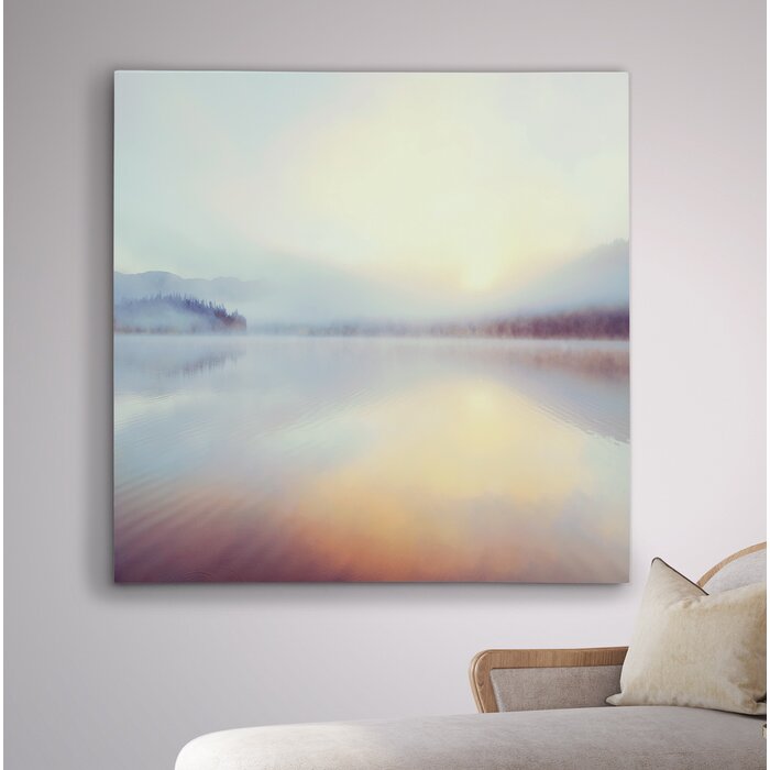 'Sunrise Over Beaver Lake' - Wrapped Canvas Painting Print  #SA1003