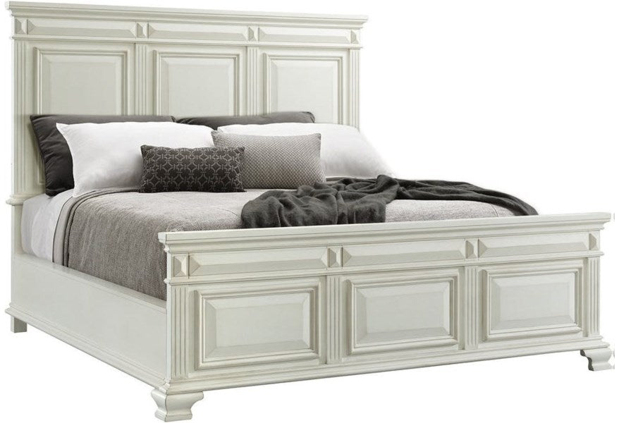 White Calloway King Bed *As Is* - Headboard and Footboard ONLY  #SA1023