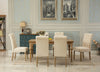Roundhill Furniture Urban Style Light Brown Dining Table & Six Tan Dining Chairs  #SA1079