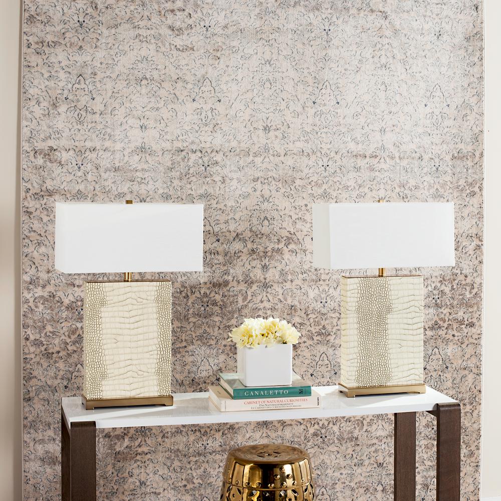Joyce 27.75" Cream Faux Alligator Table Lamps (Set of 2)7469