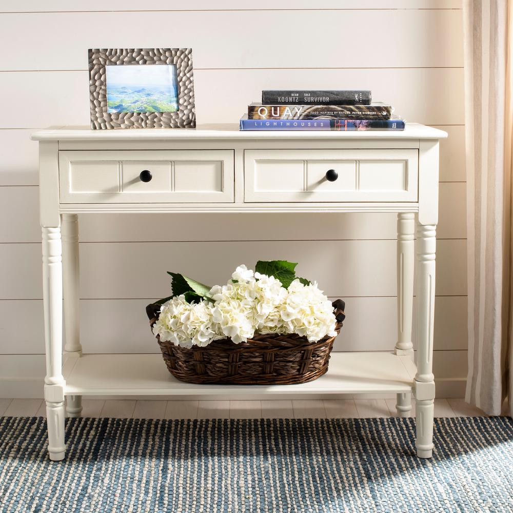 Samantha Distressed Cream Storage Console Table  #LX4254