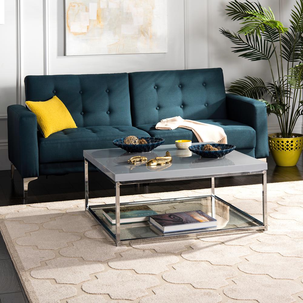 Malone Chrome High Gloss Gray Coffee Table  #SA1126