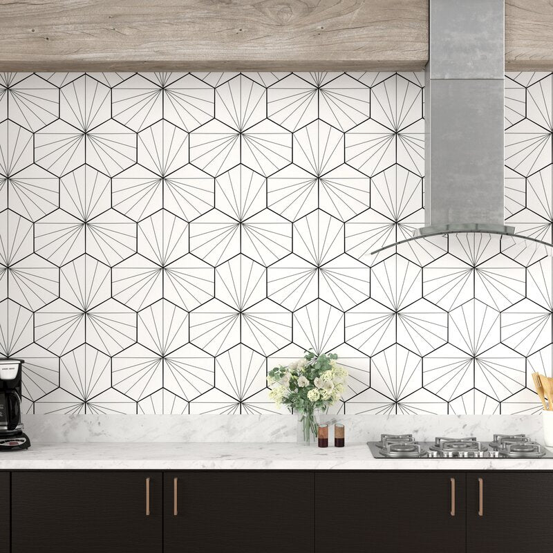 25 Misha Hex 9" x 10" Porcelain Wall & Floor Tiles  #SA120