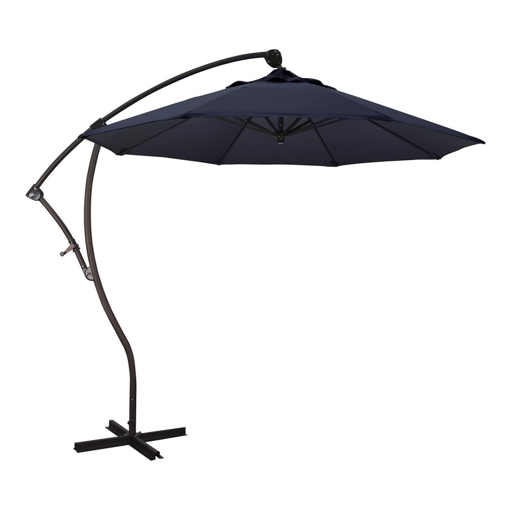 9' Bronze Aluminum Cantilever Navy Blue Patio Umbrella  #SA1228
