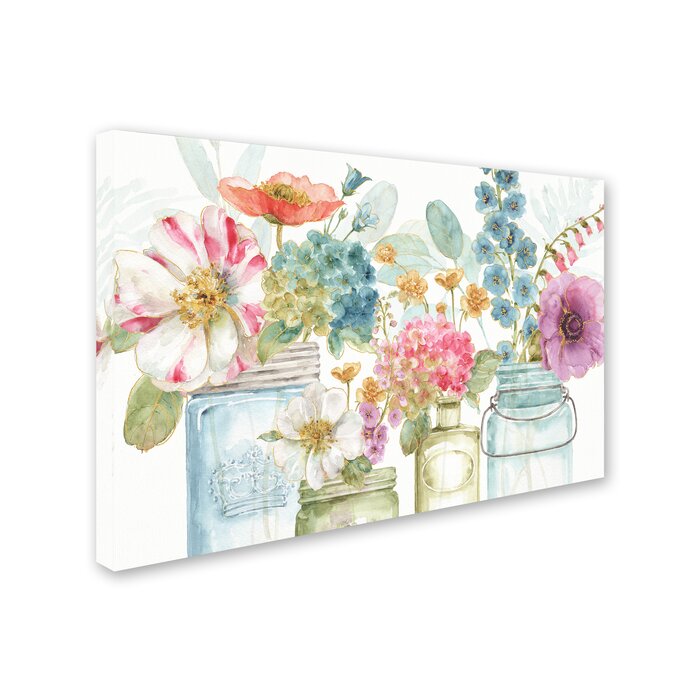 'Rainbow Seeds Flowers X' - Wrapped Canvas  #SA1483