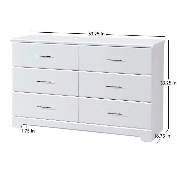 White Brookside 6 Drawer Double Dresser  #SA1485