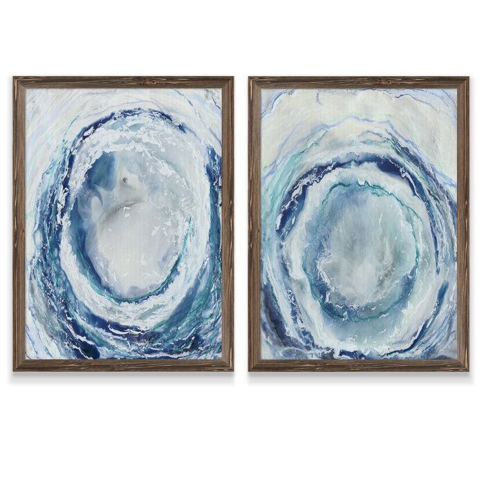 'Ocean Eye I'  Framed Canvases (Set of 2)  #SA1505