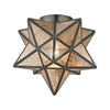 Moravian Star 1-Light Flush Mount in Bronze  #SA228