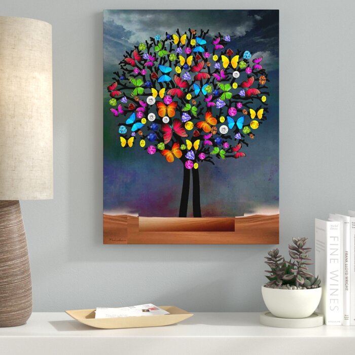 'Butterfly Tree III' Acrylic Painting Print on Wrapped Canvas  #SA233
