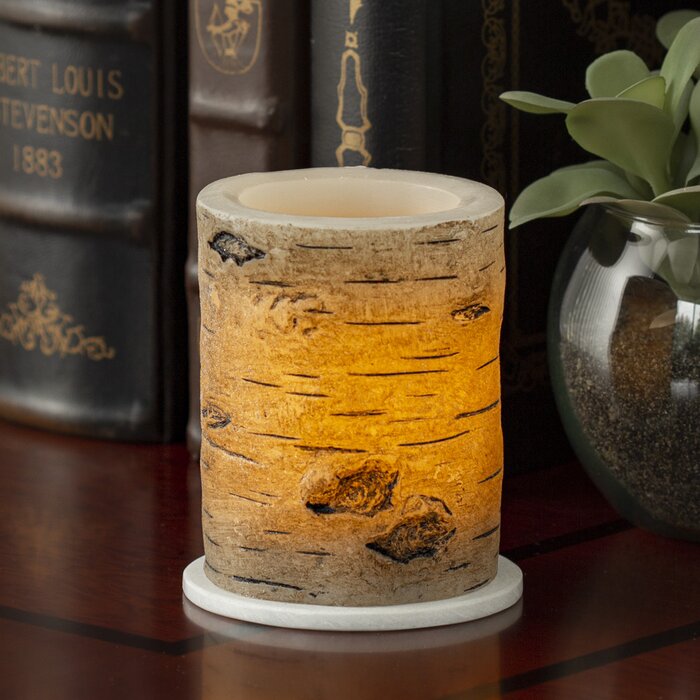 Birch Unscented Pillar Candles (Set of 3)  #SA603