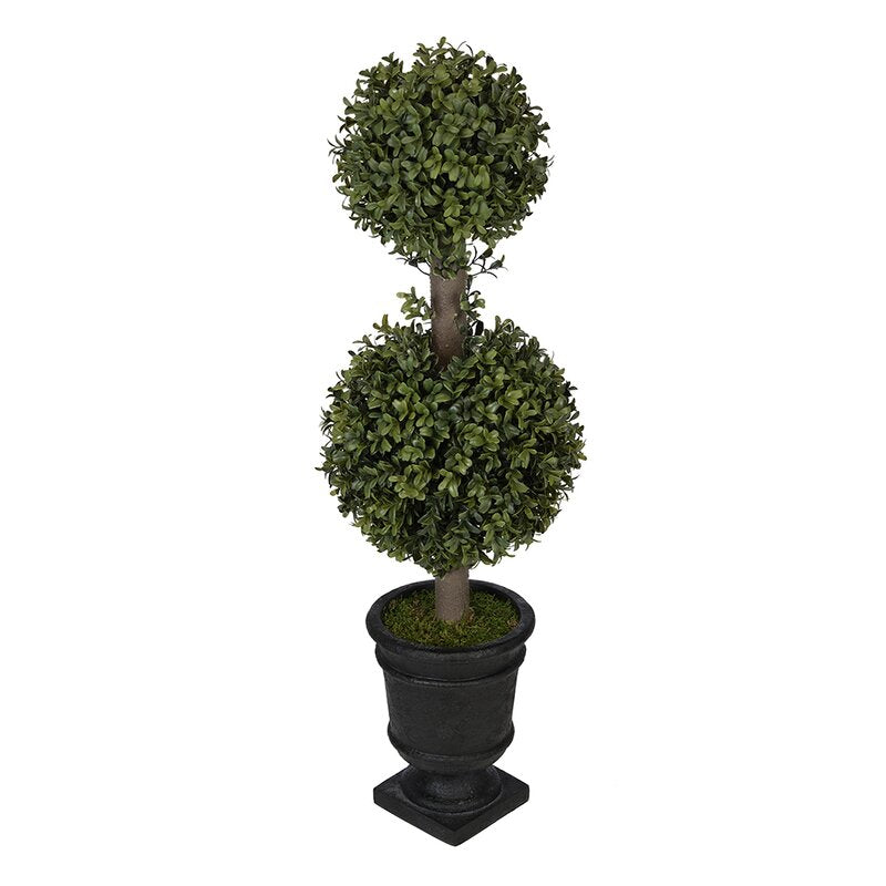 Artificial Boxwood Double Ball Topiary in Urn (Set of 2)  #SA638