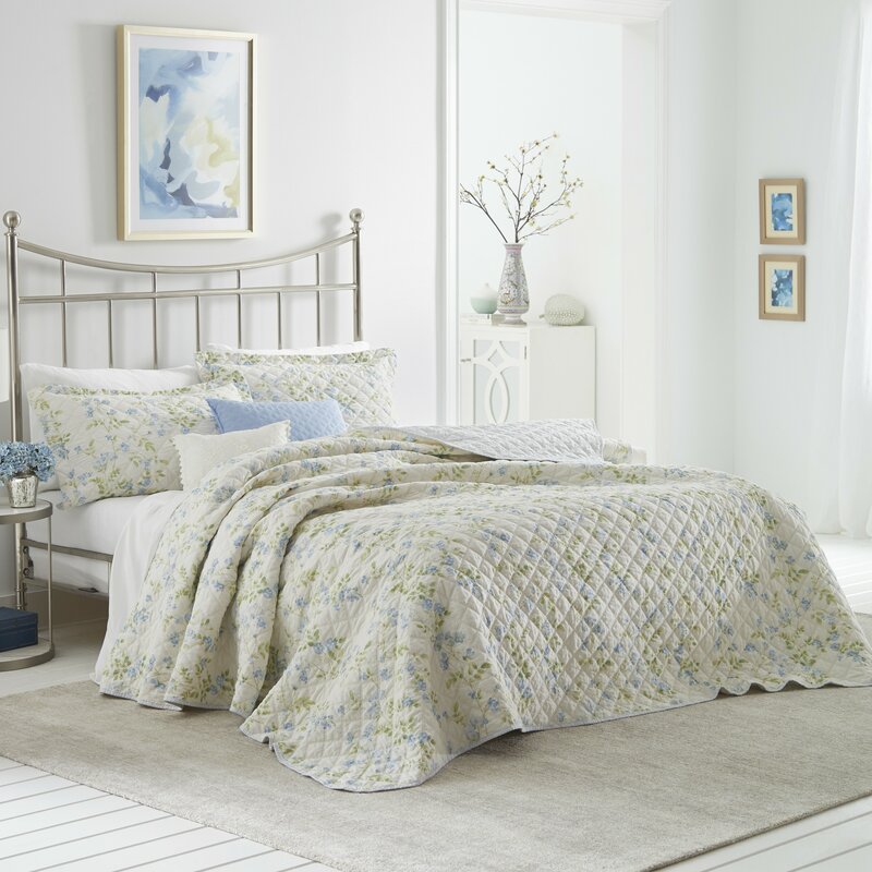 Laura Ashley Fawna Reversible Cotton Quilt Set - King  #SA664