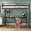 Maxwell Gray Metal Loft Bed with Desk - Twin  #SA765