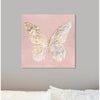 'Golden Butterfly Glimmer Blush' - Graphic Art Print on Canvas  #SA829
