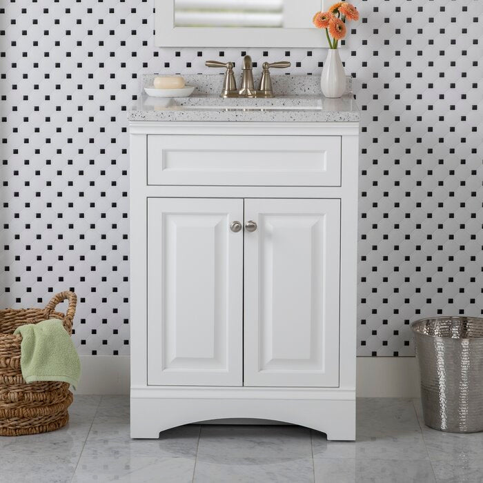 White Oxalis 25" Single Bathroom Vanity Base  #SA845