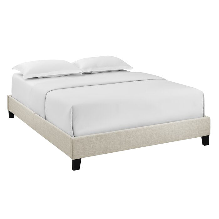 Beige Prentice Basic Upholstered Standard Bed Frame - King  #SA855