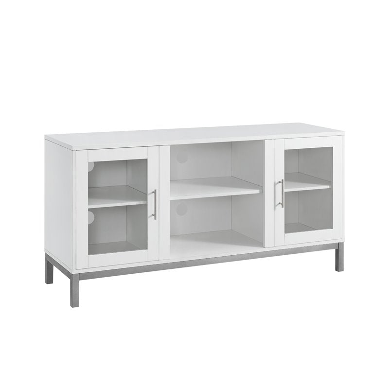 White Edison 52" Avenue TV Console with Metal Legs  #SA858