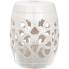 Imperial Vine Antique White Garden Stool  #SA883