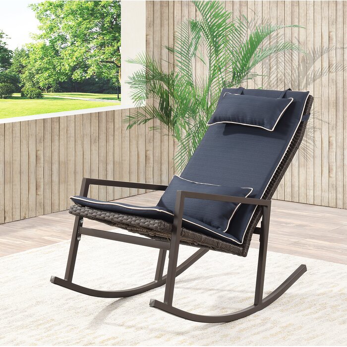 Tremberth outdoor rocking chair with 2025 cushion