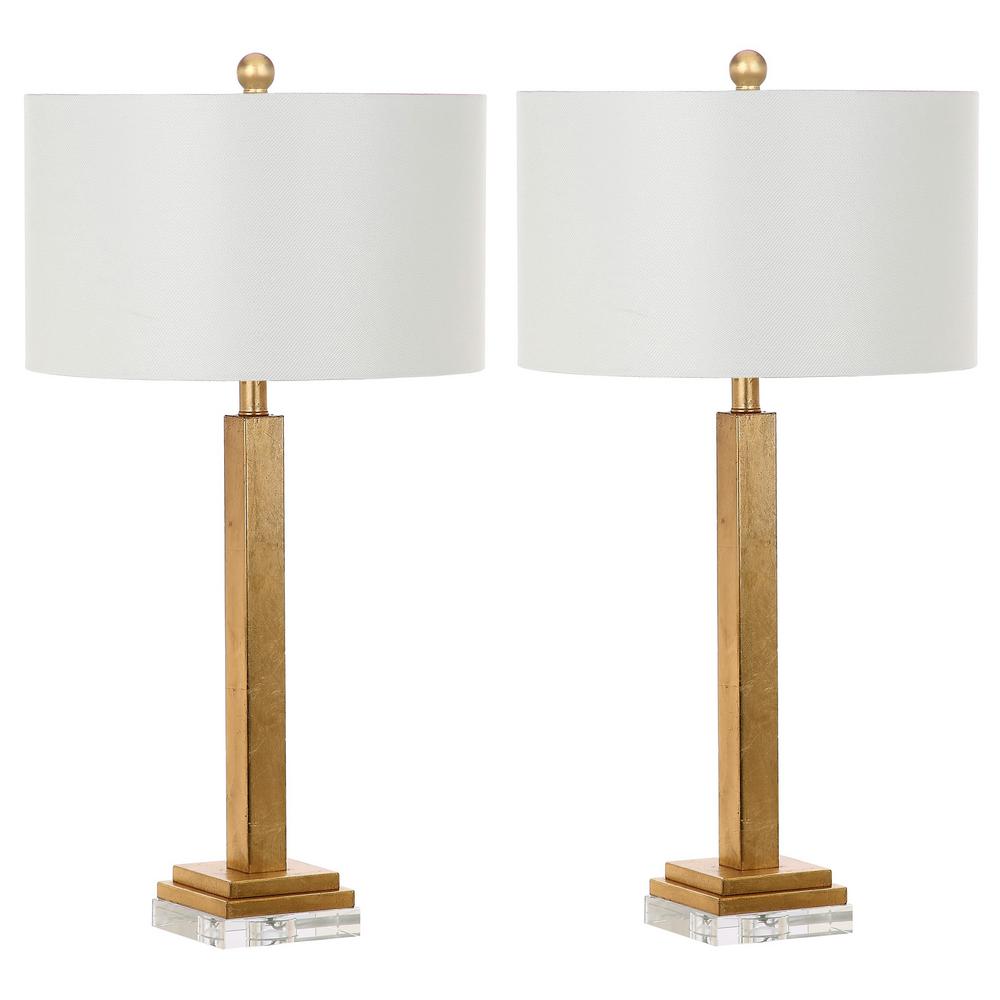 Perri Gold Candlestick Crystal Base Table Lamps (Set of 2)  #SA920