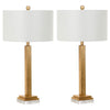Perri Gold Candlestick Crystal Base Table Lamps (Set of 2)  #SA920