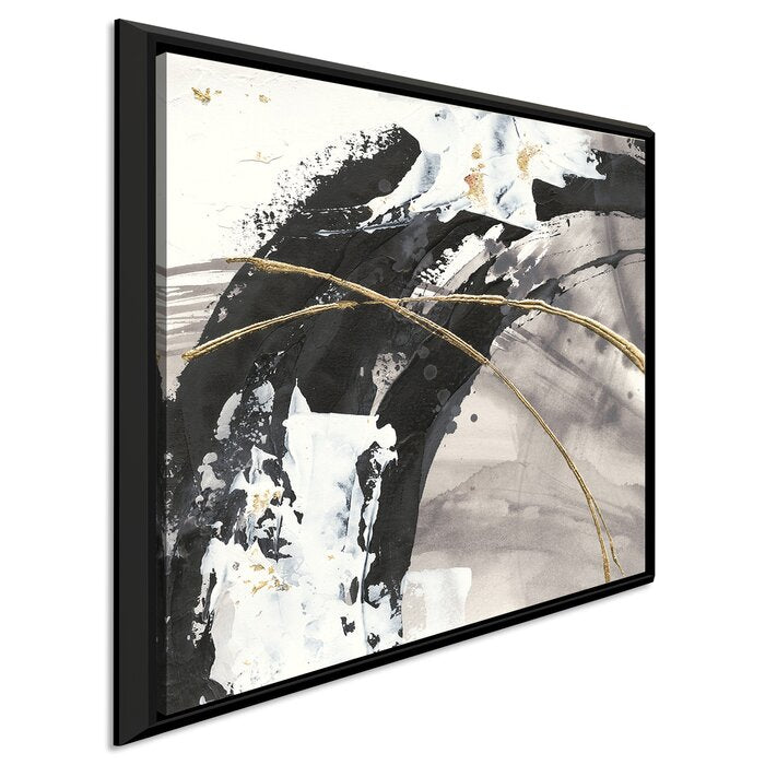 'Gilded Arcs I' & 'Gilded Arcs II' - Framed Wrapped Canvas Prints (Set of 2)  #SA955