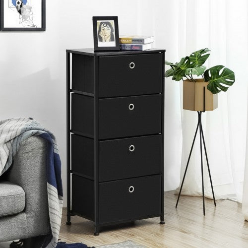 Black 4-Tier Fabric Dresser  #SA972