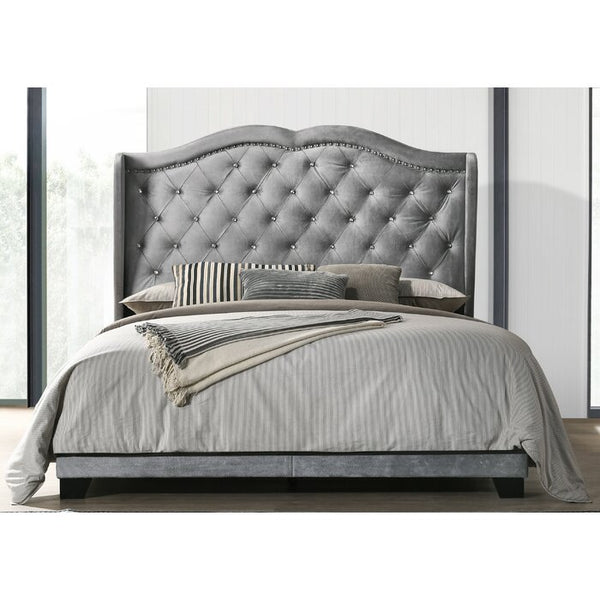 Yusuf tufted upholstered low store profile standard bed