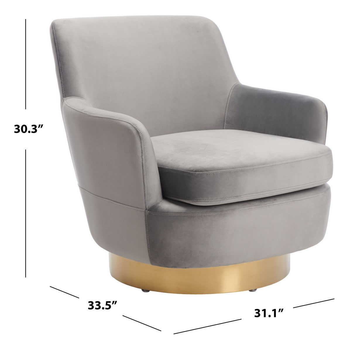 Pyrite Velvet Swivel Chair