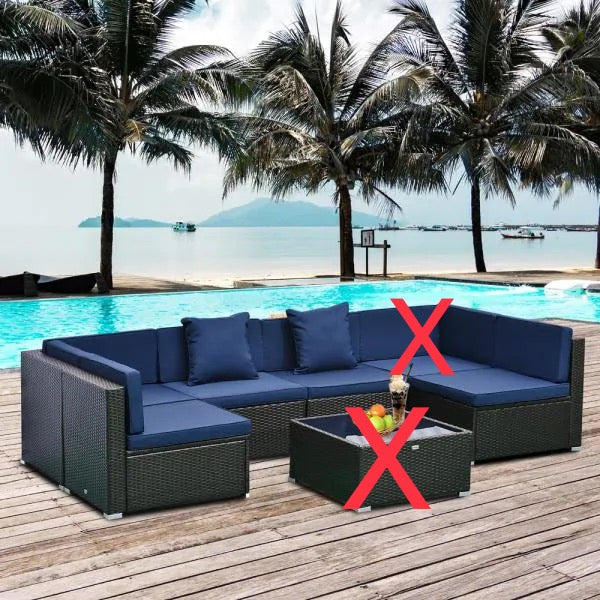 *AS IS* Patio Life Dark Brown 5-Pieces Steel Plastic Rattan Patio Conversation Set (NO CUSHIONS)