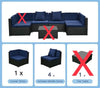 *AS IS* Patio Life Dark Brown 5-Pieces Steel Plastic Rattan Patio Conversation Set (NO CUSHIONS)