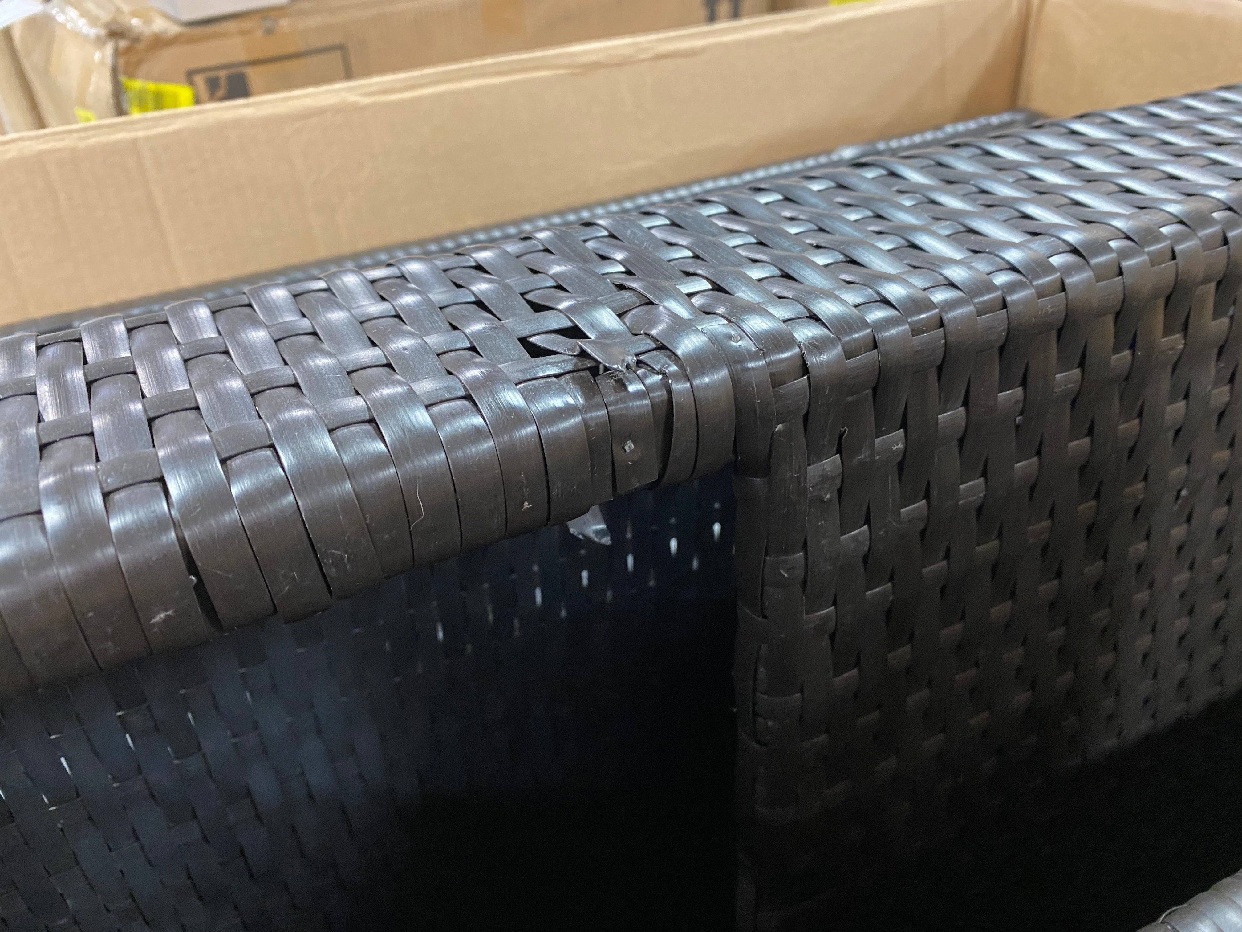 *AS IS* Patio Life Dark Brown 5-Pieces Steel Plastic Rattan Patio Conversation Set (NO CUSHIONS)