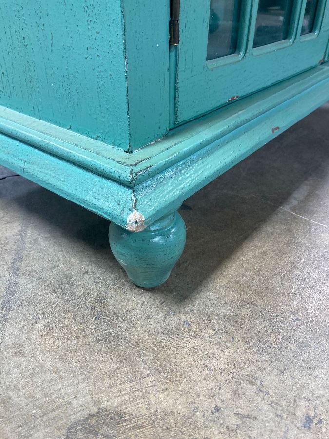 36" Two Door Cabinet, in Bayberry Blue Rub AS-IS OP030
