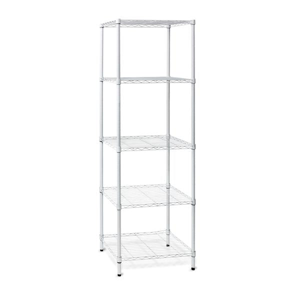 5-Tier Adjustable Shelving Unit with 250-lb Shelf Capacity, White K8592