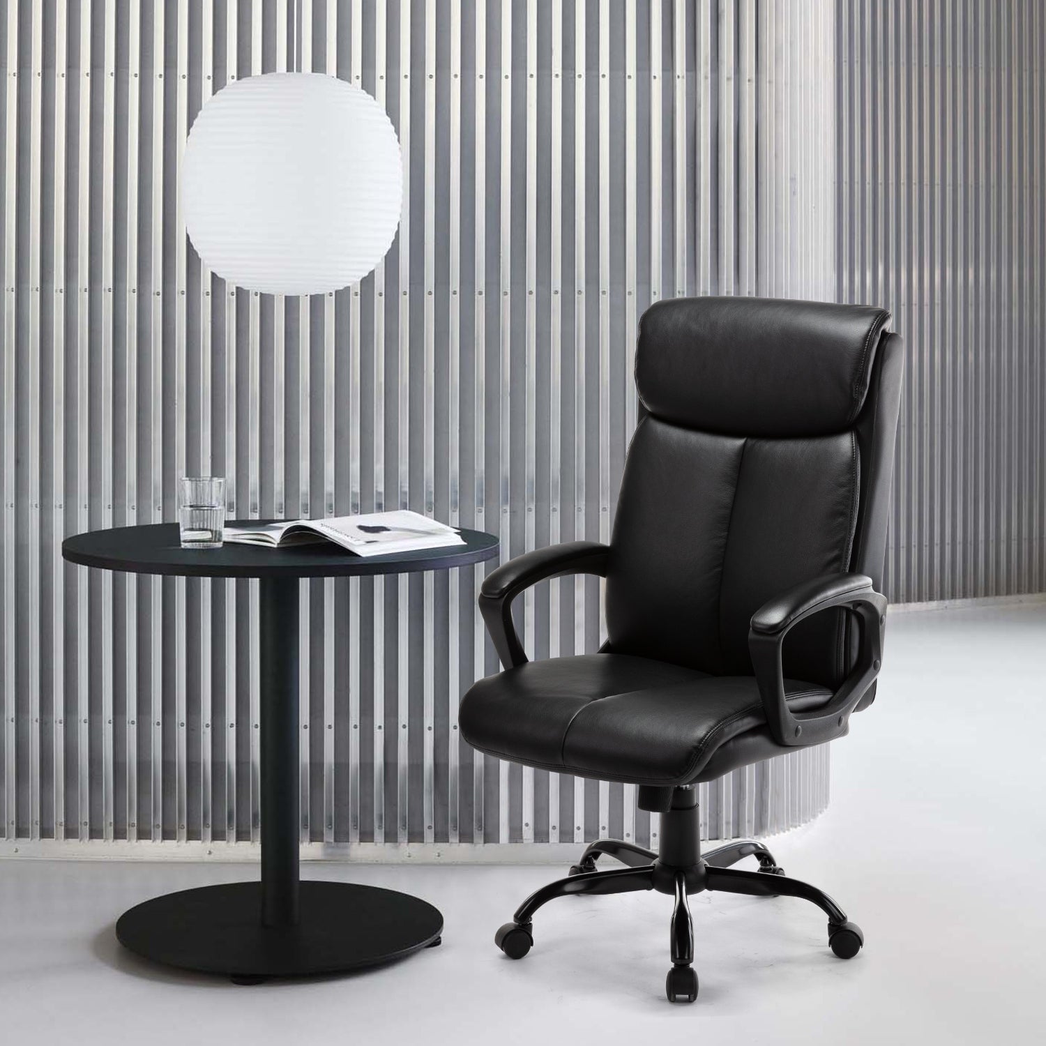 Bonded Leather Executive Chair, Black (#K6679)