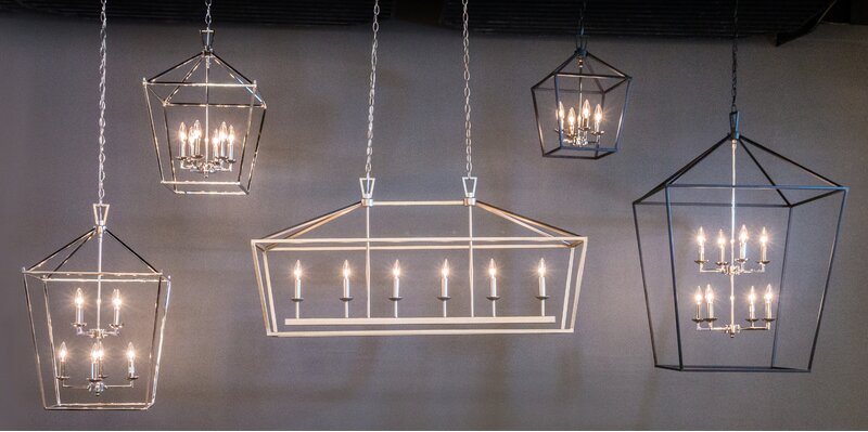 22.5" H x 16" W x 16" D Antique Silver Leaf Carmen 6 - Light Lantern Geometric Chandelier K6861